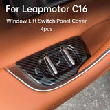 For Leapmotor C10 C16 Car Window Lift Switch Panel Cover Carbon Fiber Pattern Scratch-resistant Interior Decoration Accessori