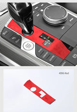 Top Suede Gear Shift Knob Panel Cover Trim Frame Sticker for BMW Series