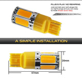 7440 T20 COB LED Turn Signal Bulbs for Universal Fit Car Interior Accessory iJDM