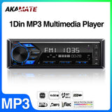 1Din Bluetooth Car Radio MP3 Player Dual Mic USB Car Interior Accessory AKAMATE