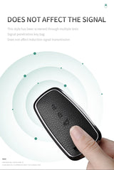 Metal and leather car key case cover for Lincoln Continental Navigator