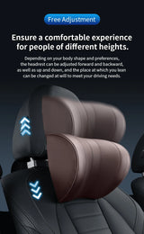 Ergonomic 3-Point Neck Support Pillow With Hook Adjustable Car Seat Headrest for Sleeping, Travel, Pain Relief Car Interior A