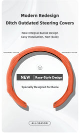 Premium Suede Snap-On Steering Wheel Cover for Dacia