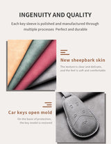 Car Remote Key Case Cover For Voyah Free Dream Phev i-Land 2024 Sheep Suede Key Case Shell Fob Protective Keychains Accessories