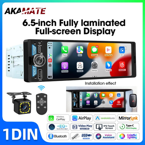 6.5 Inch Android Head Unit Wireless CarPlay Universal Android Head Unit AKAMATE
