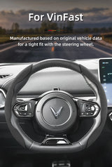 Segmented Suede Steering Cover for Vinfast Models Car Interior Accessory Hocasen