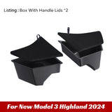 Rear Trunk Left Side Storage Box For Tesla Model 3 Highland 2024 With Cover Tail Boot Organizer Partition Decoration Accessor