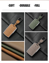 Metal and Leather Car Key Case Cover for Land Rover Range Rover Discovery Evoque Sport Velar Key Protection Shell Accessories