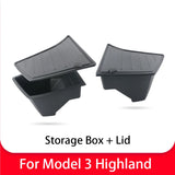 For Tesla Model 3 Y Highland Juniper Rear Trunk Side Storage Box Organizer TPE Car Rear Cargo Side Storage Bin Bucket