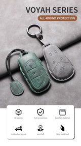 Car Remote Key Case Cover For Voyah Free Dream Phev i-Land 2024 Sheep Suede Key Case Shell Fob Protective Keychains Accessori