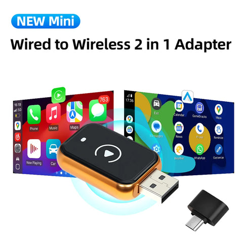 2-in-1 Wireless CarPlay Auto Adapter for VW Toyota CarPlay Adapter AKAMATE