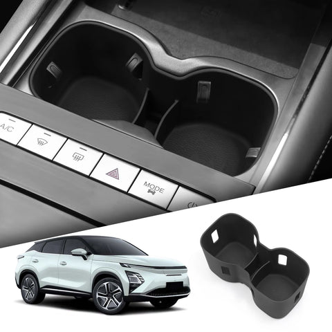 Chery OMODA 5 C5 E5 EV Model 2024 2025 Cup Holder Shock-Absorbing Storage Tray TPE Central Armrest Cup Box Tidying Car Interi