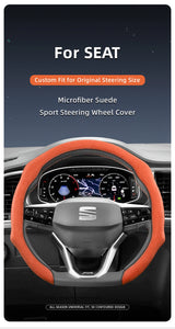 Suede Snap-On Wheel Cover for Seat Ibiza Leon Arona Car Interior Accessory Hocasen