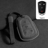 Suede Car Key Case Cover For Cadillac