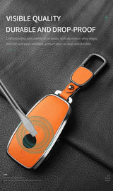 Metal and Leather Car Key Case Cover for Mercedes Benz