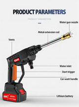 Cordless High Pressure Car Wash Washer Gun 40WH/80WH Electric Water Gun Machine