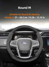 Carbon Fiber Texture Steering Wheel Cover for Ford Focus Car Interior Accessory Hocasen
