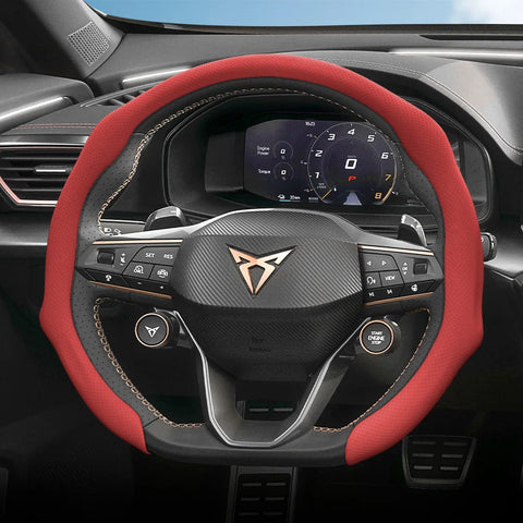 Perforated Leather Steering Wheel Cover for Cupra Car Interior Accessory Hocasen