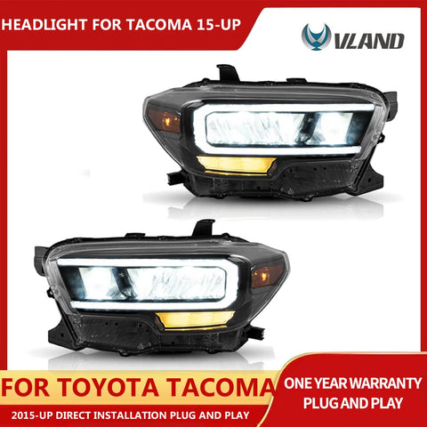 LED Headlights w Daytime Running Lamp for Tacoma 16-23 Car Interior Accessory Vland