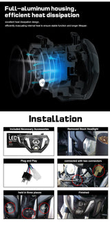 Super MT09 Headlights LED Lamp for YAMAHA MT-07 and FZ09 2014-2019 LED Headlight Assembly ANGLELITE