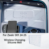 For Zeekr 001 Car Center Console Wireless Charging Mat Silicone Anti Slip Scratch-resistant Pad Interior Accessories