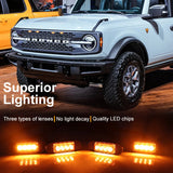 LED Grille Clearance Light Smoked Lens for Ford Bronco LED Ambient Light iJDM