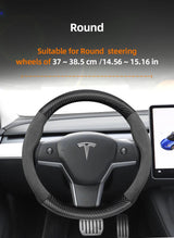 Steering Wheel Cover Suede Carbon for Tesla Model 3 Car Interior Accessory Hocasen