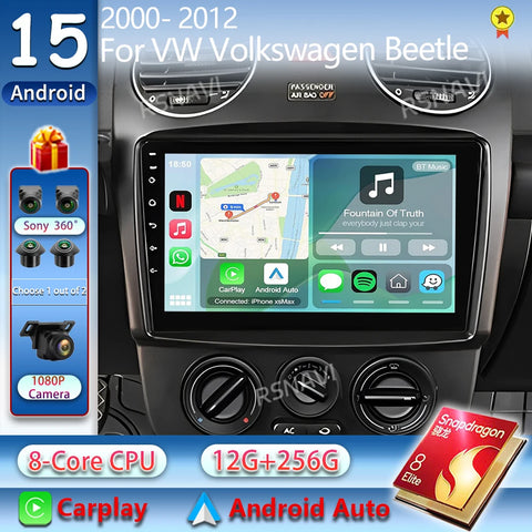 Android 15 Navigation Head Unit for Volkswagen Beetle 2000–2012 Android Head Unit RSNAVI