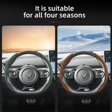 Segmented Suede Steering Cover for Vinfast Models Car Interior Accessory Hocasen