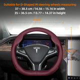 Ultra-Thin Leather Steering Cover for Tesla 2024