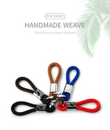 Premium PU Leather Braided Car Keychain Universal Car Interior Accessory GMUNI