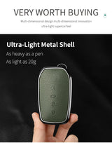 Metal And Goatskin Car Key Case Cover For Toyota Sequoia Cross Fortuner Prius Venza Alphard Vellfire Sienna Tundra Mirai Yaris