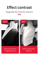 Leather Seat Back Protector Kick Mats for Tesla 3 Y Car Interior Accessory GMUNI