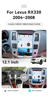 12.1" Android 15 Touchscreen Head Unit for Lexus RX330 2004–2008 Android Head Unit Aotsr