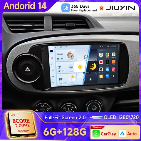 Android 13 Multimedia Navigation System for Toyota Yaris 2012–2017 Android Head Unit JIUYIN