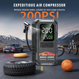 12V 8000A Portable Car Battery Booster with Integrated 200PSI Air Pump, 3000 Cycles, Multi-Mode Light & Wide Compatibility Ju