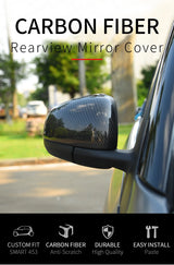 Carbon Fiber Rear Mirror Cover for Smart 453 Fortwo Car Interior Accessory GMUNI