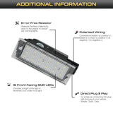 License Plate LED Light for Renault Laguna, Megane & Trafic Car Interior Accessory iJDM