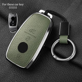 Metal and Leather Car Key Case Cover for Mercedes Benz