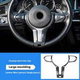 For BMW 1 2 3 4 Series X2 F20 F21 F32 F33 F12 F10 F11 F15 F16 F30 ABS Carbon Texture Car Interior Steering Wheel Cover Trim