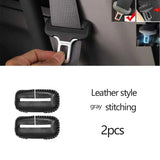Leather Seat Belt Buckle Protectors Universal Fit Car Interior Accessory LINGLUYANG A gray stitching