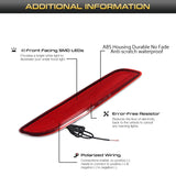 LED Rear Bumper Reflector Lights for Chrysler Pacifica Car Interior Accessory iJDM