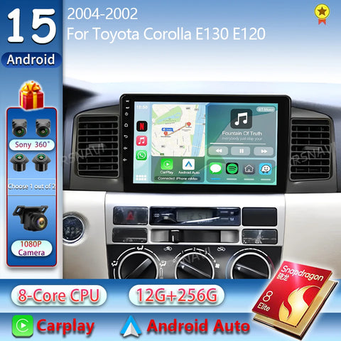 9-Inch 2K Android 15 Head Unit for Toyota Corolla 2000–2004 Android Head Unit RSNAVI