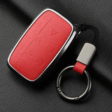 Aluminum Alloy Goatskin Car Key Case Cover for Jaguar JLR