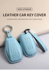 Car Key Case Cover for Geely New Coolray 2023-2025 X6 Emgrand Global Hawk GX7 PU Leather Car Keychain Car Interior Accessory