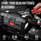 26800mAh Jump Starter with Air Compressor 1000A/1500A PEAK Booster Tyre Inflator Portable Car Battery Power Bank Charger Air