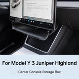For Tesla Model Y 3 Under Screen Magnetic Double-Layer Organizer Case Car Interior Accessory OEM