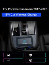15W Wireless Charger Panel For Porsche Panamera 2017-2023 Car Interior Accessory LINGLUYANG