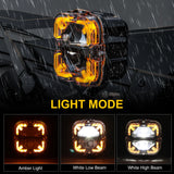 Amber Spot Flood LED Work Light For Jeep Wranglers Car Interior Accessory ANGLELITE