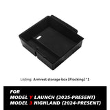 for Tesla New Model Y Launch Juniper 2025 and 3 Highland 2024 Console Armrest Storage Organizer Interior Storage Box Accessorie